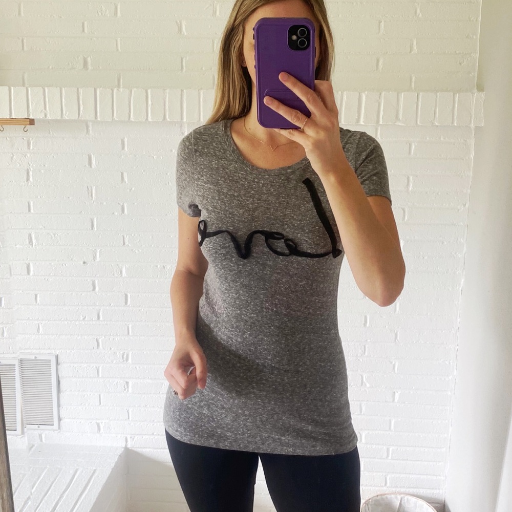 American Eagle Gray “Love” Tee
